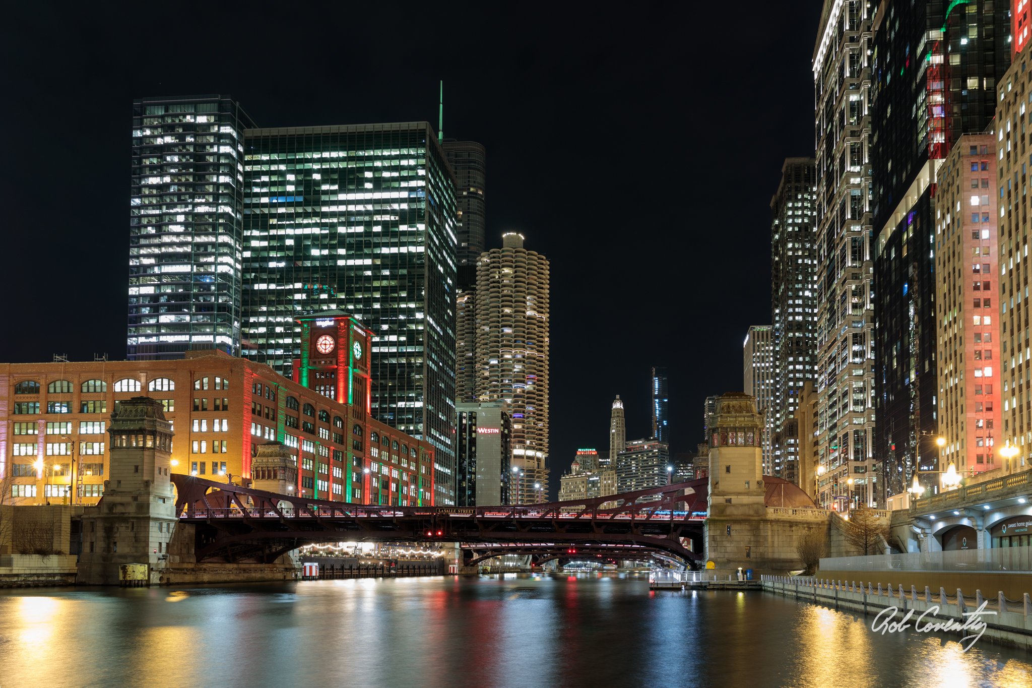Chicago River Walk at Christmas
