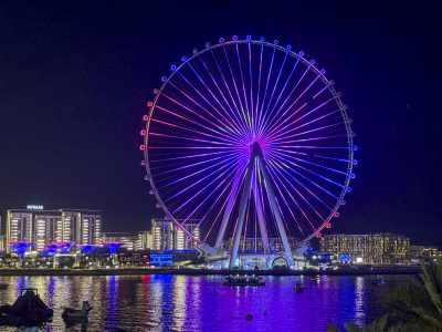 View of the Dubai Eye from my hotel